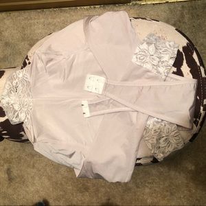 All white silk and lace  leotard